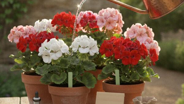 Czym podlewac pelargonie - technika i czestotliwosc podlewania
