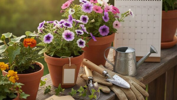 Kiedy sadzić kwiaty na balkon - wiosenne sadzenie pelargonii i surfinii w skrzynki