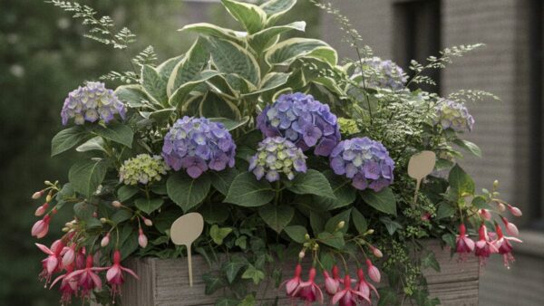 Kwiaty na balkon północny cienisty - begonie, fuksje i lobelia w skrzynkach